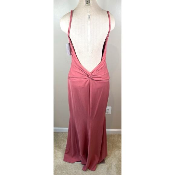 Katie May Nirvana Twisted Ruched Pink Peppercorn Maxi Dress Size Large - Picture 6 of 8